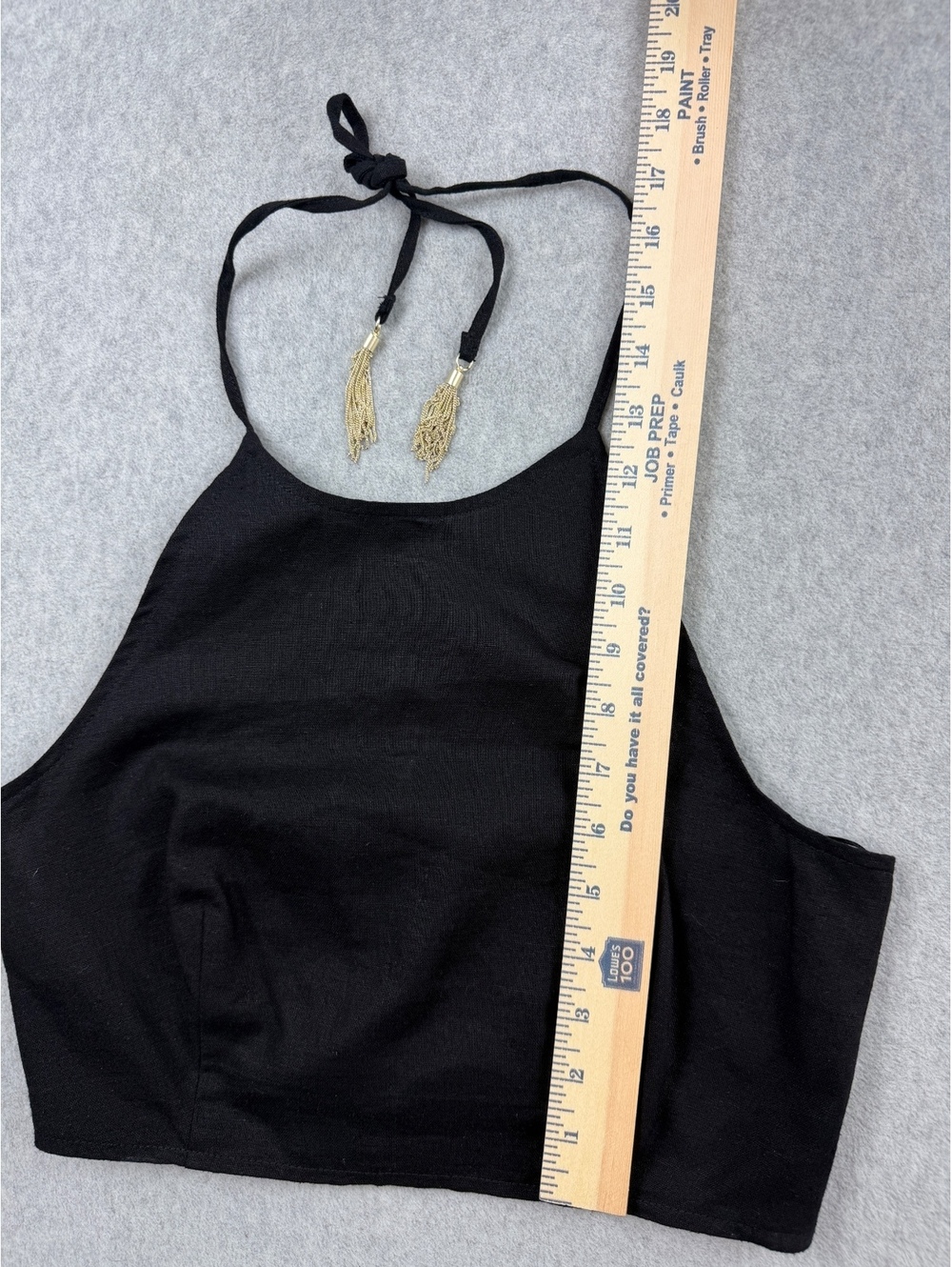 House of Harlow 1960 revolve linen cropped halter top - Picture 4 of 7